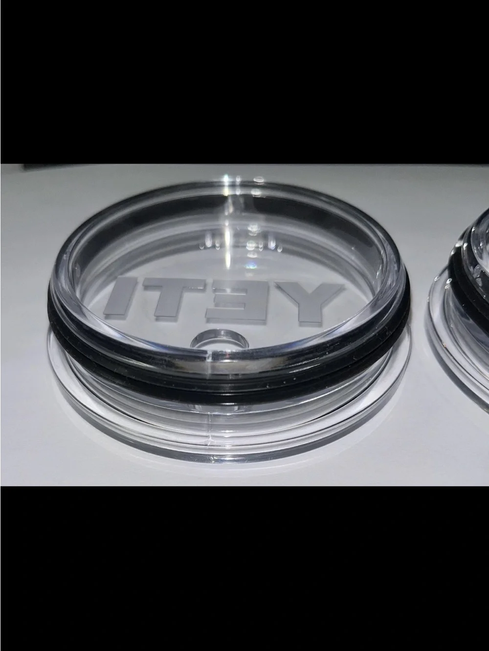 (2) pack Yeti Clear Rambler Lids 20 oz Tumbler / 10 oz Mug Authentic